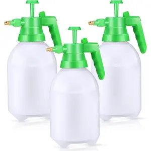 3 Pcs Handheld Pump Sprayer, Manual Garden Sprayer Pressure Sprayer Pump Spray Bottle with Adjustable Brass Nozzle for Lawn Plants Weeds Spraying Watering
