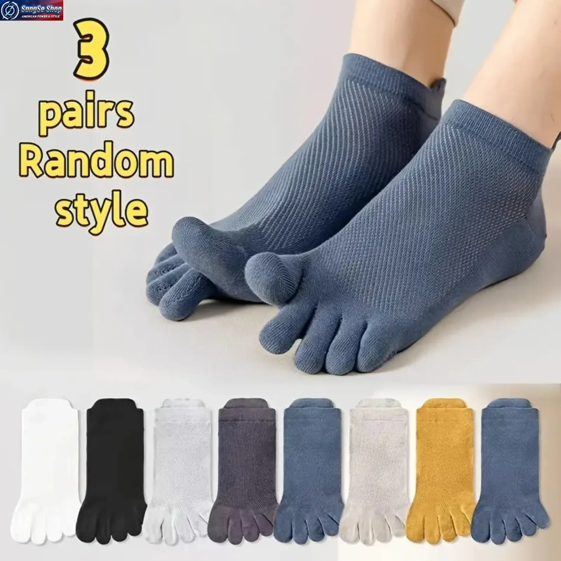 Men’s Five-Toe Socks Set (3/6 Pairs), Split-Toe Aesthetic Athletic Socks, Breathable Mesh Sweat-Wicking Non-Slip Sports Socks, Comfortable Running Gym Training Hiking Everyday Wear Performance Toe Socks Must-Haves