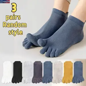 Men’s Five-Toe Socks Set (3/6 Pairs), Split-Toe Aesthetic Athletic Socks, Breathable Mesh Sweat-Wicking Non-Slip Sports Socks, Comfortable Running Gym Training Hiking Everyday Wear Performance Toe Socks Must-Haves