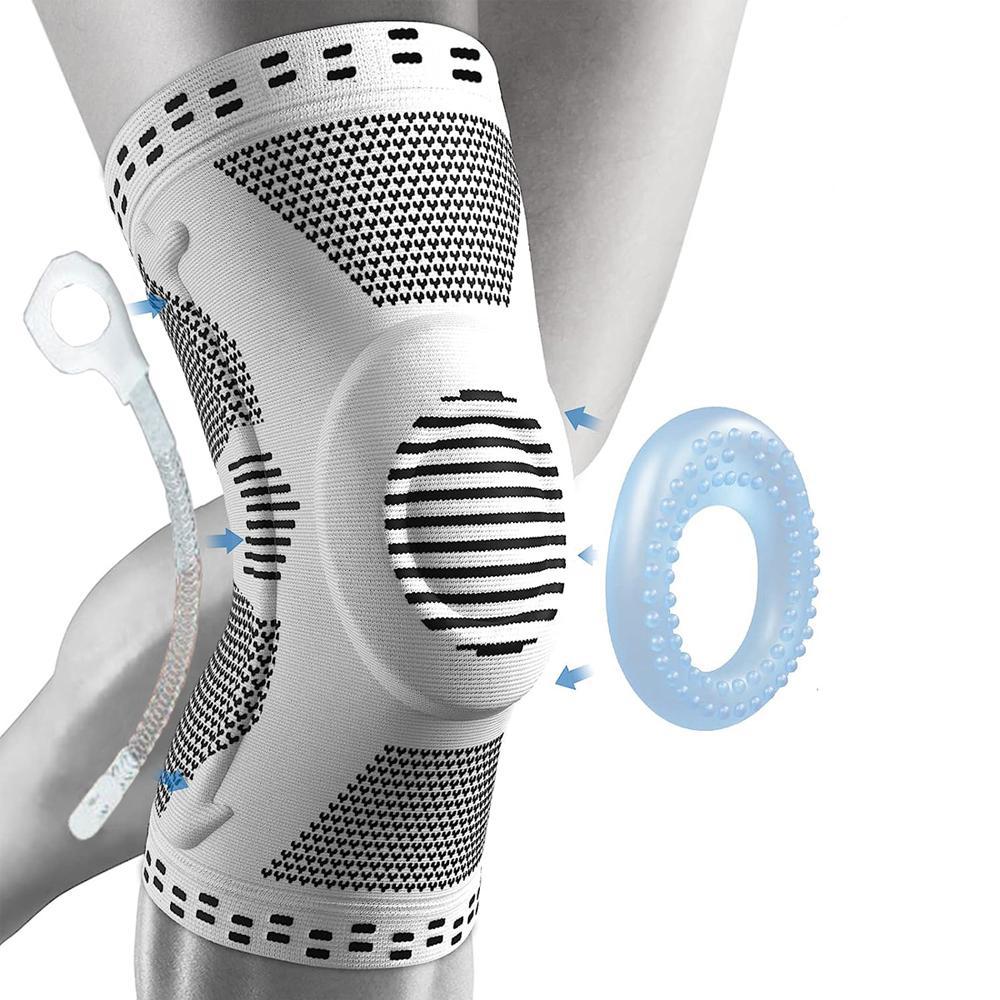 Professional Knee Brace for Pain Relief, 1 Count Knee Cover with Patella Pad & Side Stabilizers, Compression Knee Sleeve for Meniscus Tear, Runner, Workout, Sports Knee Brace, Patellar Knee Brace