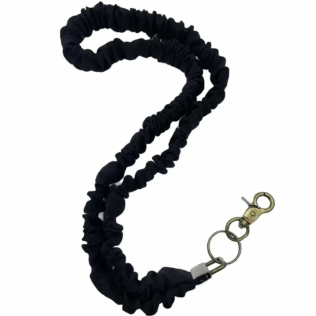 Elastic pleated lanyard for teachers and professionals—soft stretch fabric with secure safety buckle, dual-purpose design holds ID cards and smartphones, lightweight colorful accessory ideal for schools, offices, and events