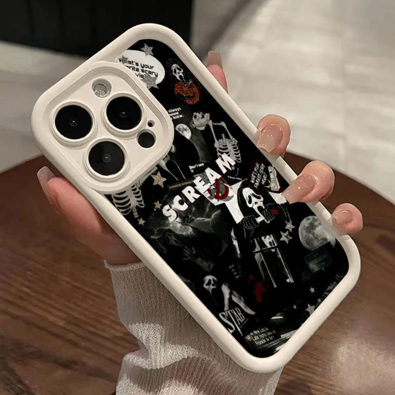 Ghost Face Killer Pattern Phone Case for iPhone 17 Pro Max 17 Air  15 Plus 16 Pro Max 14 13 12 11 XS XR E Style Pocket Friendly Shockproof Silicone Protective Soft Case