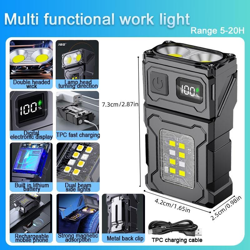 Magnetic LED Work Light, 1 Box Portable Outdoor Lighting Flashlight, Strong Light Charging Flashlight, Mini Long Beam Work Light, Super Bright Light for Car Repair & Outdoor