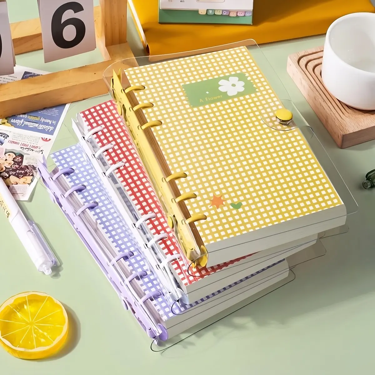 A6 Clear Loose-Leaf Notebook, Organizer Notebook, transparent PVC cover with detachable refillable design, large-capacity and rounded edges for flexible note-taking, ideal for study notes, journaling, DIY crafts, scrapbooking and daily planning