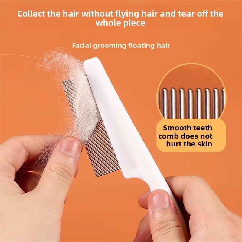 Dog Comb Cat Comb Special for Cats and Dogs, Fine Tooth Comb for Teddy Dogs, Flea Removal Supplies for Bichon Frise Pets shedding blade head lice Portable Hair Roller cow scratching brush bag