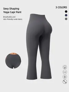 High-Waisted Micro Flare Yoga Pants for Women, Butt Lifting and Tummy Control, Seamless Sporty Style, All-Season Fitness Wear, Fitness Trousers