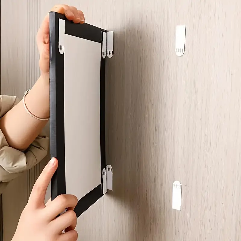12 Pairs Thickened Nail-Free Picture Hanging Strips – Removable Adhesive Frame Hooks for Photos, Wall Art and Home Décor