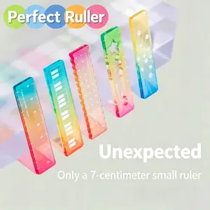 Candy Color Transparent Wavy Gesture Ruler, Multi-Functional Measurement Tool, Suitable for Hardware, Home Use, Kids and Adults