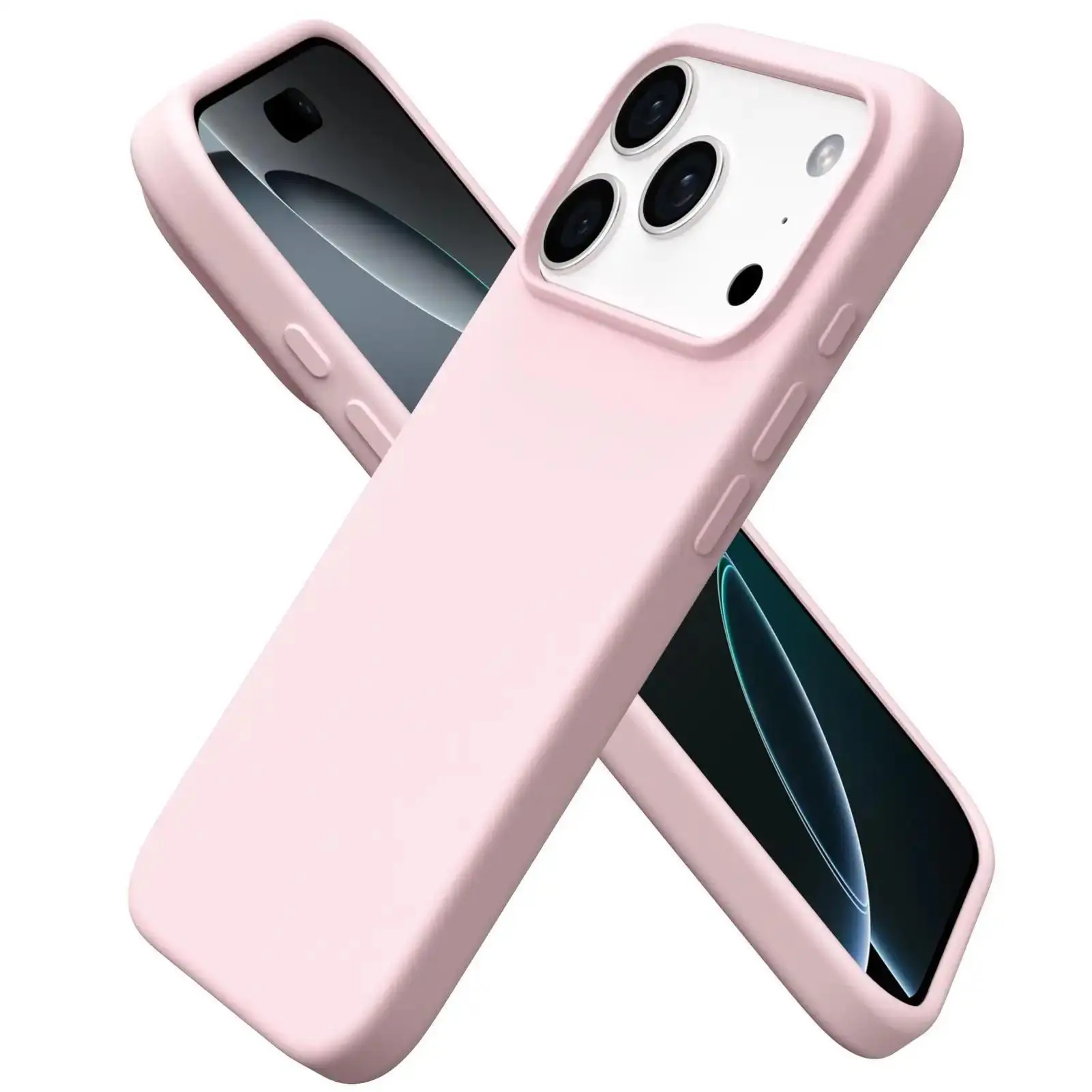 Liquid Silicone iceblue phonecase for iPhone 18 17 16 15 14 13 12 Pro ProMax Plus Series Shockproof Durable Cover with Anti-Scratch Microfiber Lining, Casing for Protection Accessory multicolor