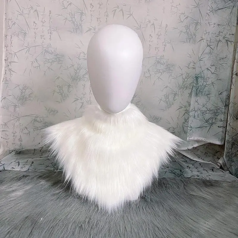 Furry Scarf Bib Collar Vest Fursuits Partial Accessories Short Fur Carnival Party Cosplay Beast Animal Costume Accessories