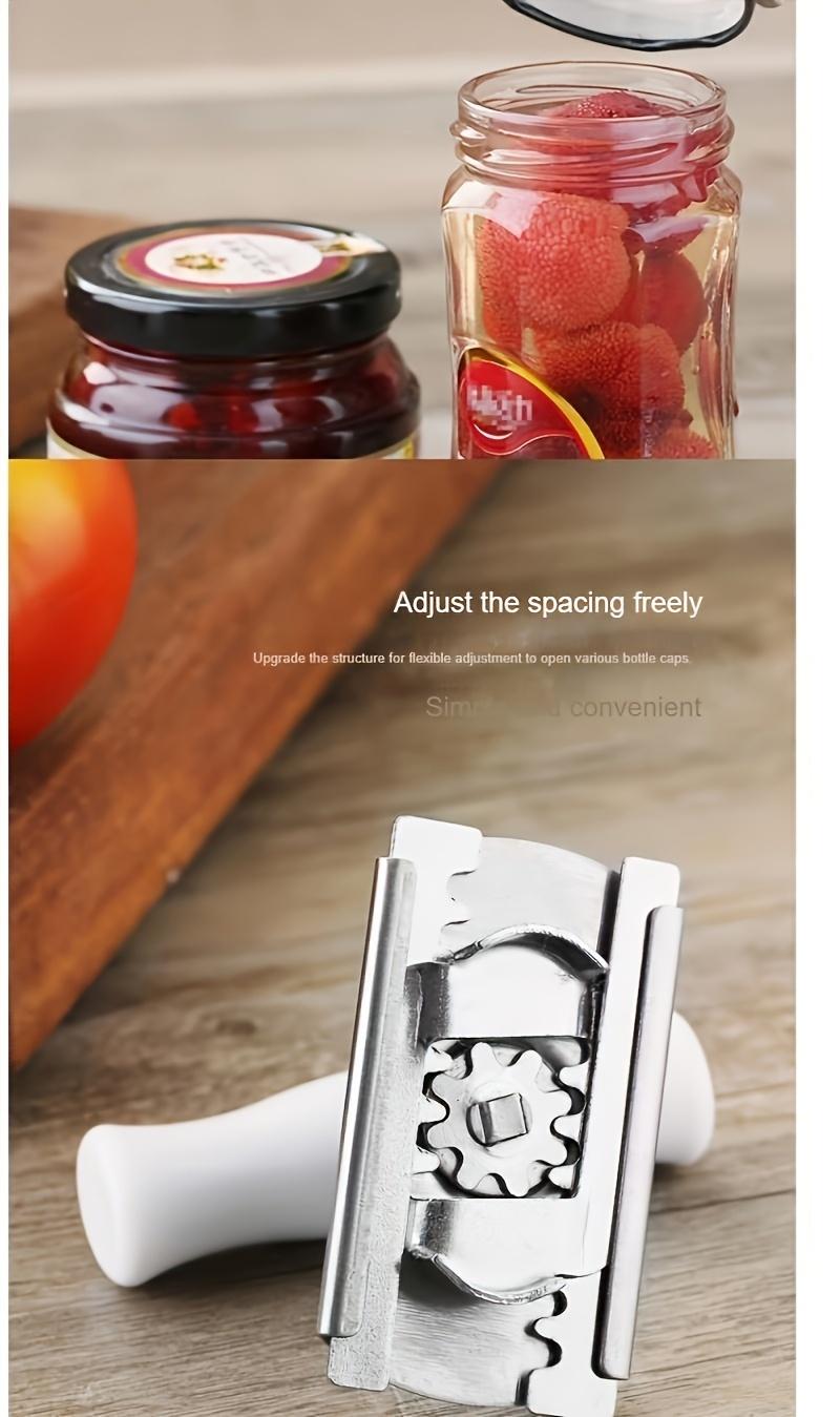 Multi-Functional Jar Opener, Stainless Steel, Rotating Adjustable, Effortless Can Lid Twister, Kitchen Convenient, 365-Day Use