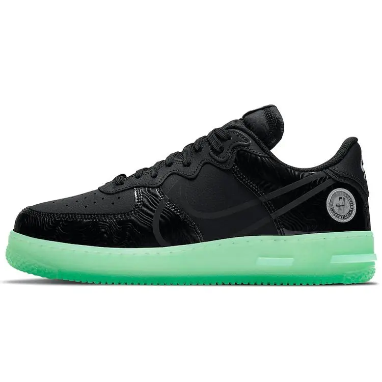 Nike Air Force 1 React All-Star 2021 Low-Top Sneakers Unisex Black and Green Verifiable, with credentials and supporting global authentication