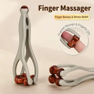 2/4pcs Solid Wood Multi-Function Finger Massager - Dual-Roll Neck Massager, Portable Meridian Relief Body Care Tool with Ergonomic Handle for Tension Relief (Sports, Gaming Use)