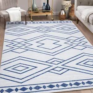 GARVEEWashable Area Rugs: Modern Geometric & Moroccan Styles, Non-Slip, Low Pile, Non-Shedding, Various Sizes & Colors for Living Room, Bedroom, Kitchen, & More