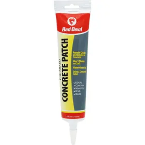 Concrete Repair Patch Cement Crack Filler 5.5 Oz Pre-Mixed Squeeze Tube Pack of 1 Gray Made in USA