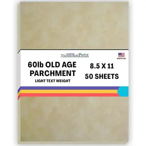 50 Sheets 60lb (24# Bond) Old Age Parchment Text Paper, 8.5 X 11 Inches Standard Letter Flyer Size, Vintage Parchment Semblance, Non-Cardstock Weight