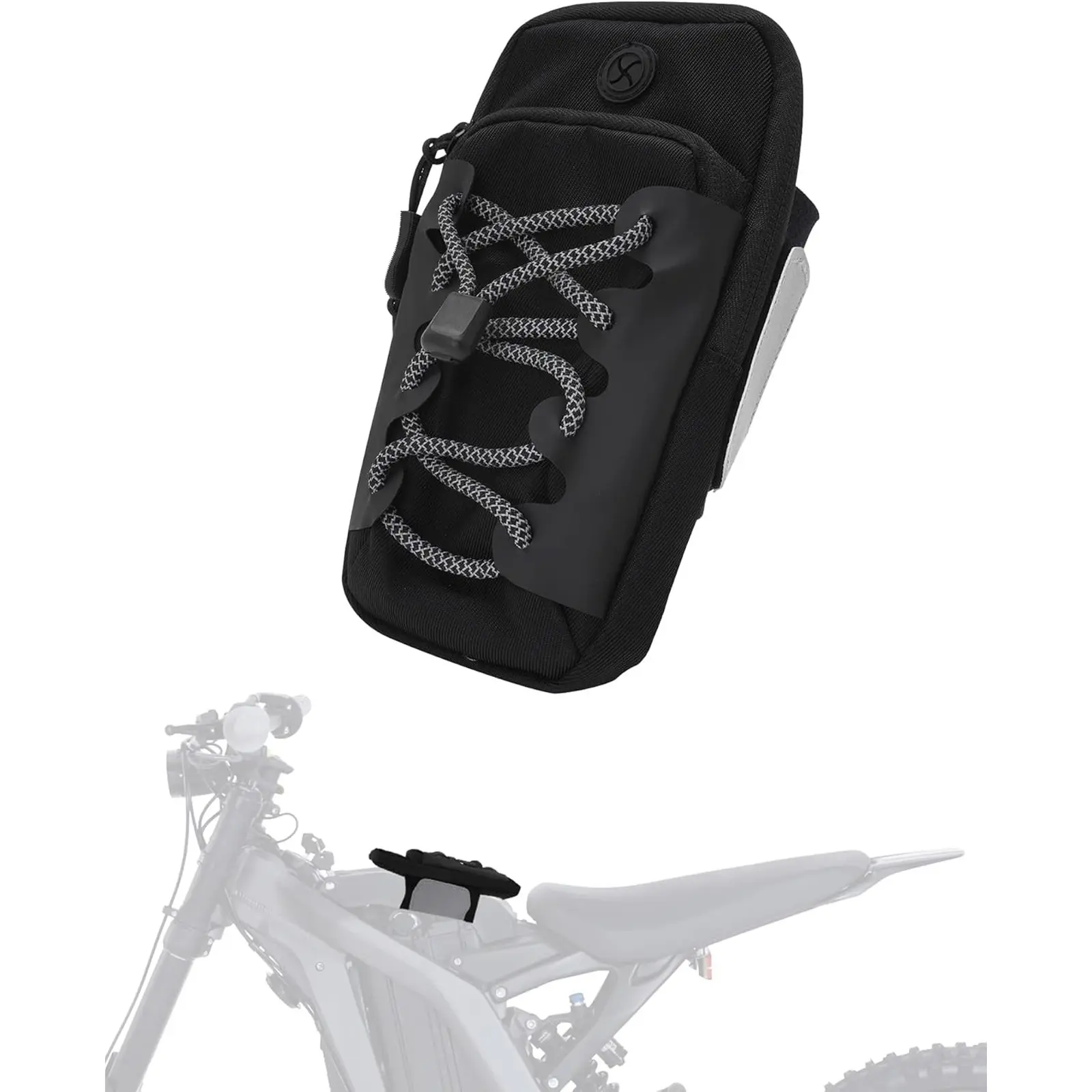 Motorcycle Frame Battery Bag Cover, Storage Pouch with Arm Strap, Compatible with E Dirtbike Models, Ideal for Ebike and Electric Dirt Bike, Motorcycle Accessory, Moto Accessories