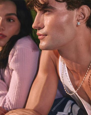 Jstyle 4 Pairs Stainless Steel Magnetic Stud Earrings for Men Women Silver Tone CZ Non-Piercing Clip On Stud Earrings Set 6-8MM