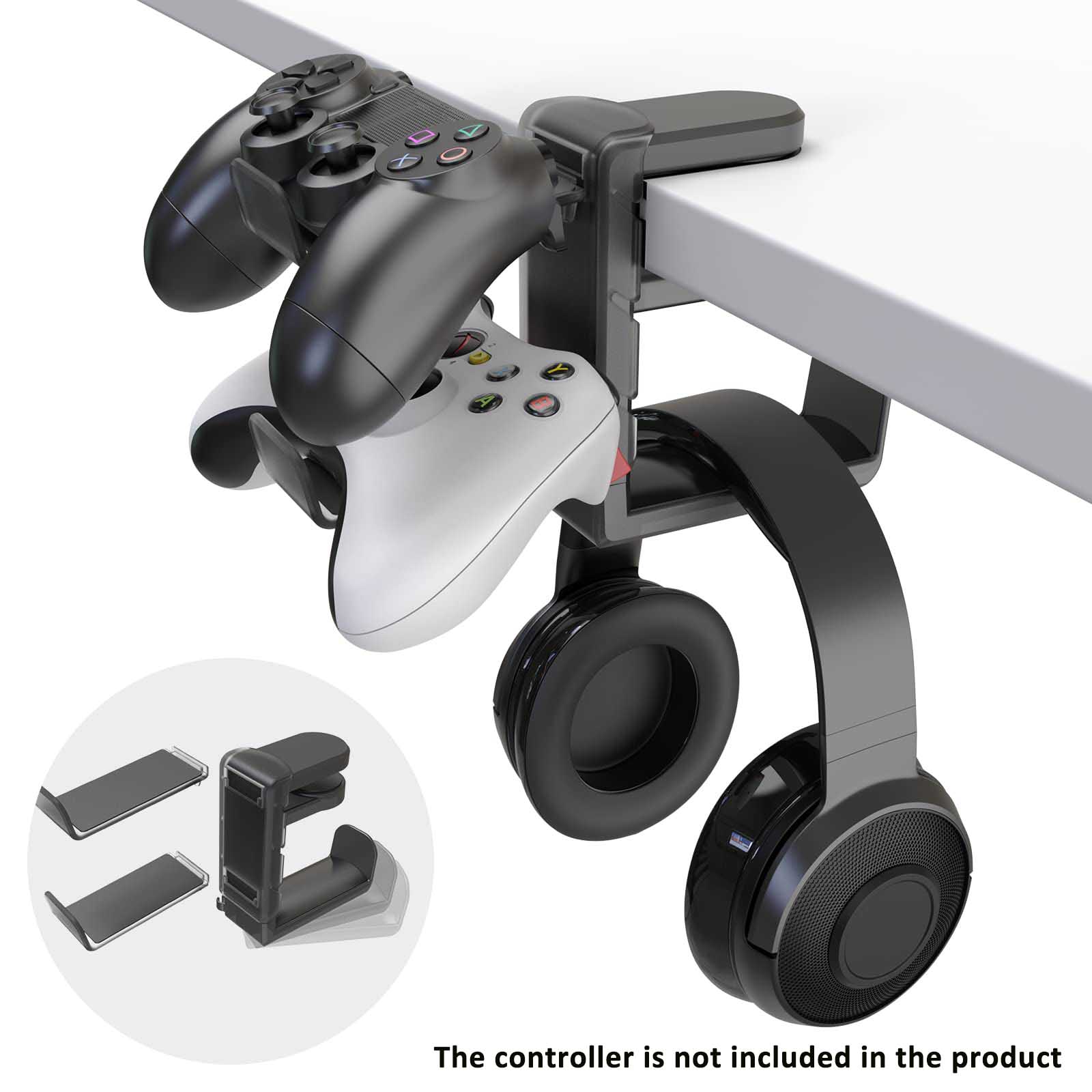 3-layer Game Controller Stand & Headphone Stand, Storage Stand For PS5 S4 Controller, Controller Holder Headset Stand Gaming Accessories, Headphone Hanger
