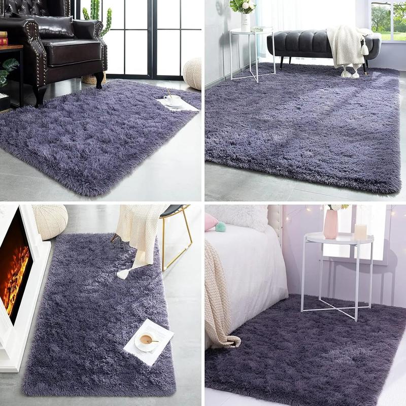 Solid Color Fuzzy Rug,  Rectangle Non-slip Soft Tuff Tufted Bedroom Carpet, Winter Warm Floor Mat for Home Living Room Decor, Fall Decor, Valentine's Day Gift