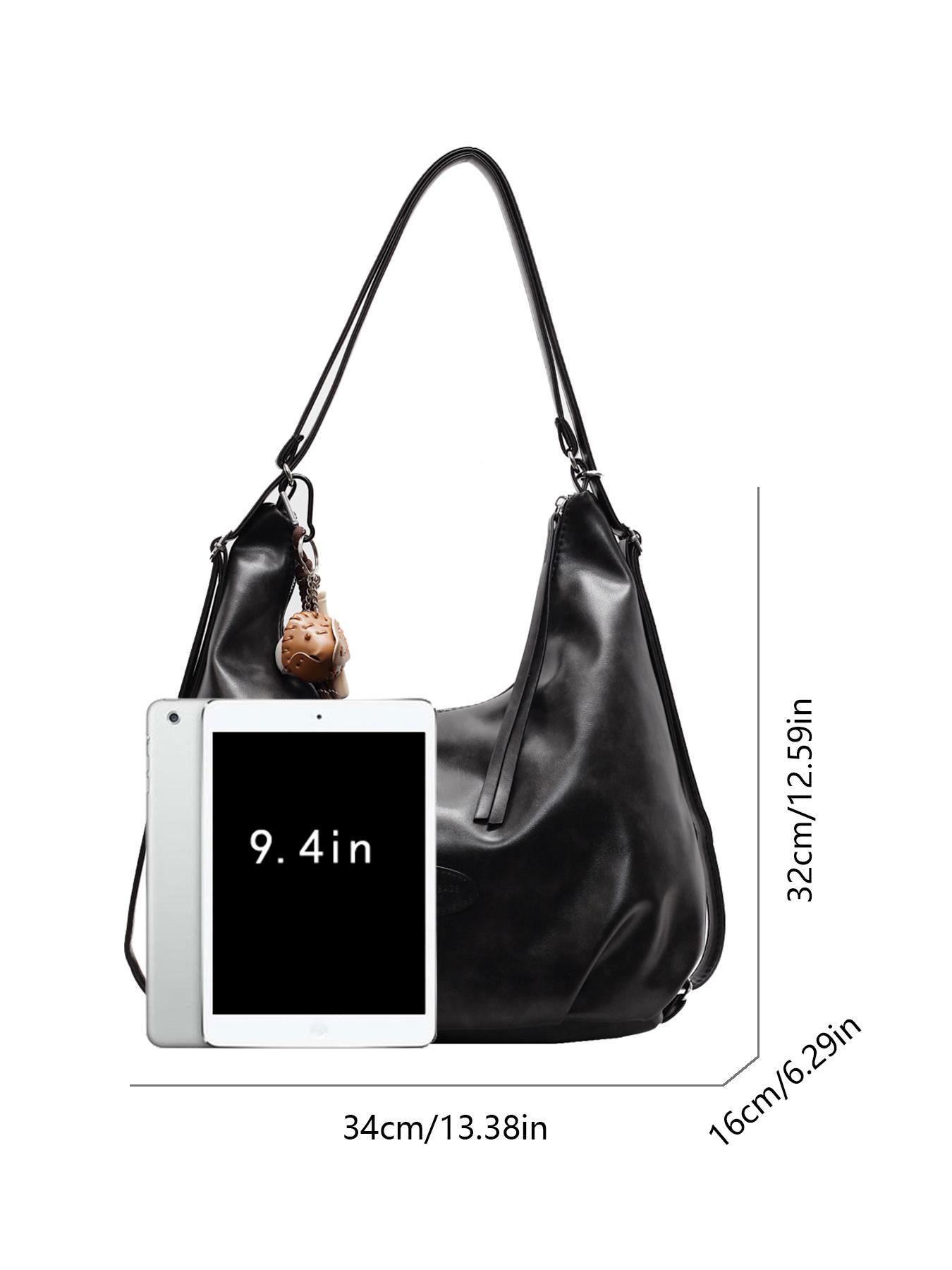 Large Capacity Tote Bag, Retro Casual Fashionable One-shoulder Crossbody Bag for College Students, Suitable for Short Trips, Elegant Commuter Bag