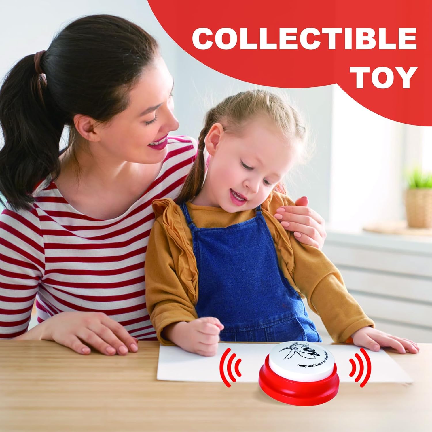 X-SRT46 Screaming Goat Sound Button,Screaming Goat Desk Toy Talking Button,Funny Gag Gifts for Men Women,Weird Things Office Pranks Stuff for Adults,Prank Noise Maker,White Elephant Gifts for Adults