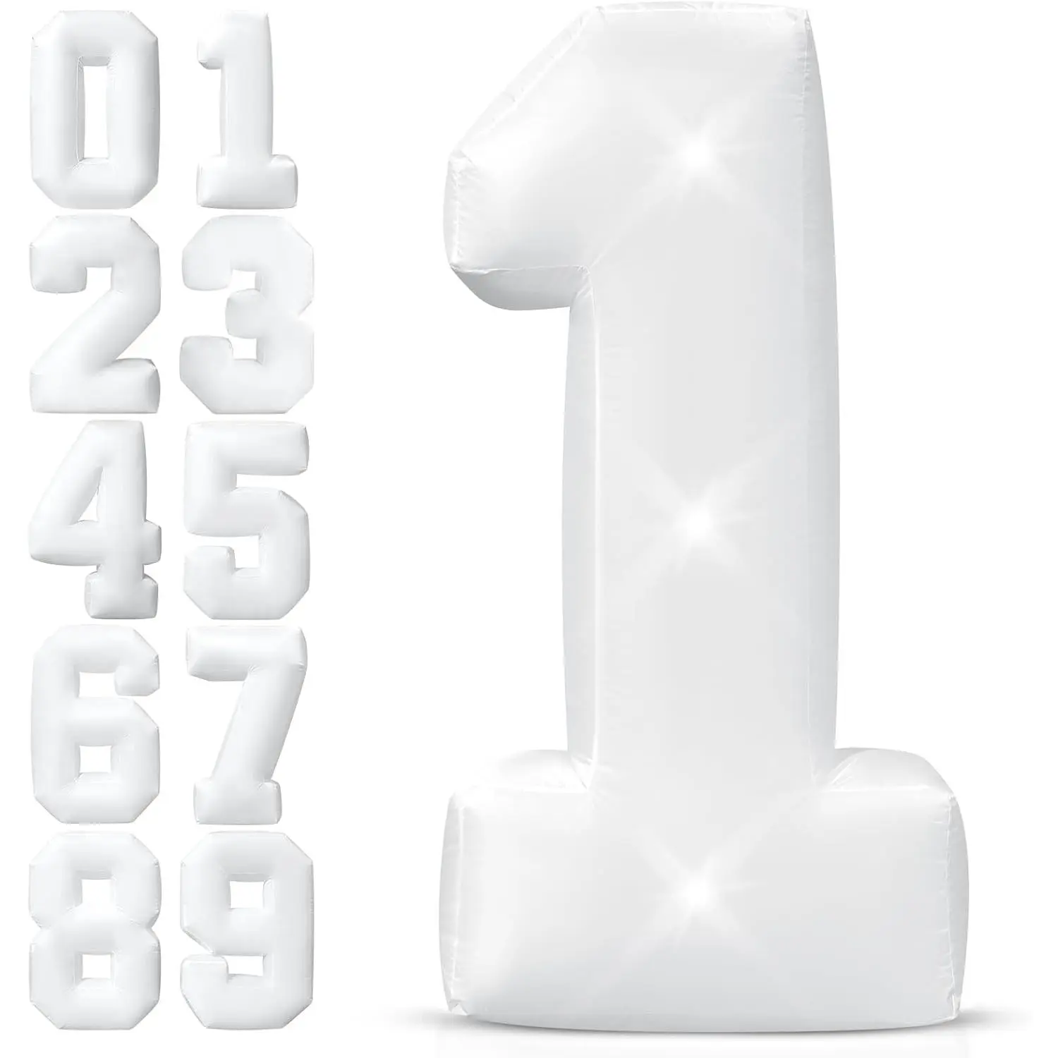 Women's Bra Accessories 5FT Giant Light-Up Inflatable Number 1 Star Decoration - Waterproof Standing Prop with 3 LEDs, Reusable for First Birthday & Anniversary