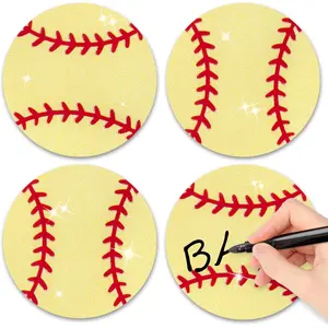 100Pcs Softball Cutouts Sport Ball Cut Outs Bulletin Board Softball Shape DIY Paper Cuts Party Decorations for Sports Theme Party Baby Shower Birthday Classroom Game Day Wall Decor Supplies