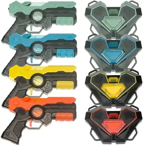 Infrared Toy Guns Play Set with Sound Light Vibration, Set of 2 Guns 2 Targets, Laser Tag Battle Game for Kids, Electric Pistol Interactive Shooting Game