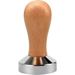 51mm Espresso Tamper with Wooden Handle Coffee Tampers for Barista Cafe