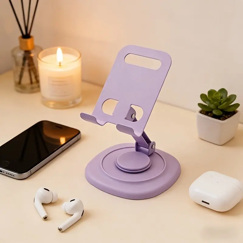 Desktop Phone Stand 360° Rotatable Adjustable Foldable Phone Holder, Durable Desktop Mount for All Phones, Versatile Smartphone Support