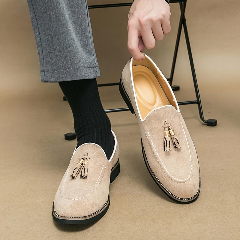 Men's Casual Tassel Loafers, Breathable Lightweight Slip On Shoes With For Business Office, Spring Summer And Autumn