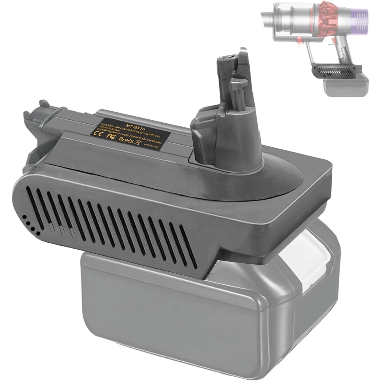 MT18V10 for Dyson V10 Battery Adapter for Dewalt 20V Battery Convert to for Dyson V10 Handheld Vacuum Converter