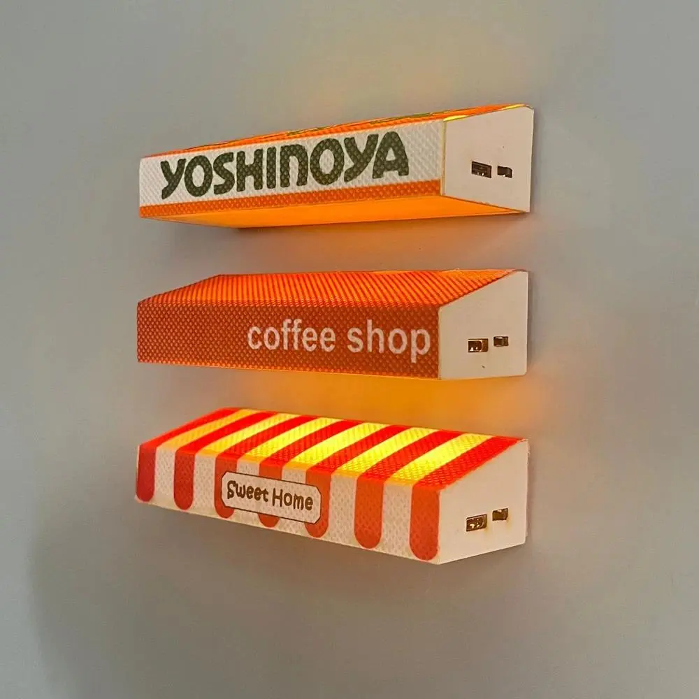 Magnetic Fridge Stickers Light Boxes with Strong Magnetic Coffee Corner Creative Simulation Miniature Home Atmosphere Light Gift