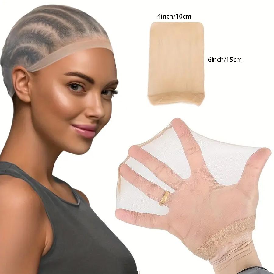 2/12Pcs HD Wig Cap Stocking Wig Caps Invisible Ultra Thin Sheer Breathable Stretchy Adjustable Wig Cap Nylon Transparent Wig Caps for Women Lace Front Wigs