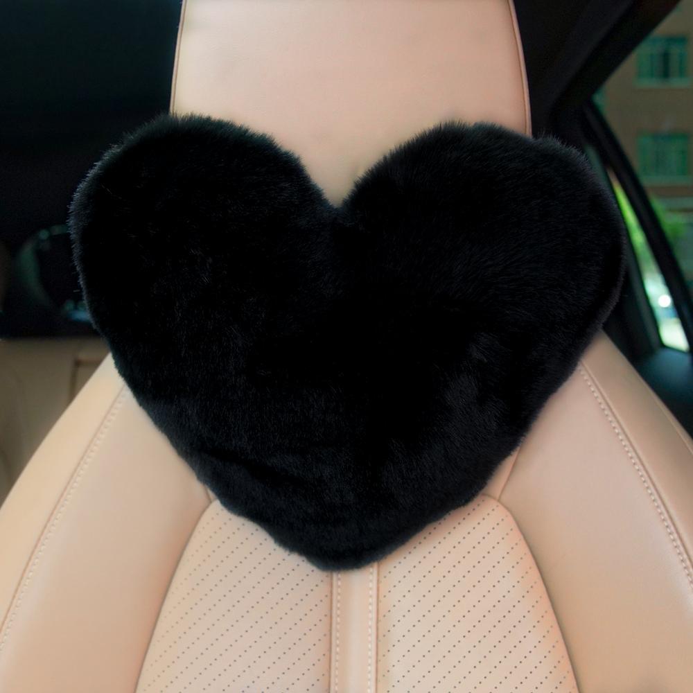 Heart Shaped Headrest Pillow, 1 Count Soft & Comfortable Car Neck Pillow, Plush Neck Pillow, Car Interior Accessories for Women & Girls, Car Accessory