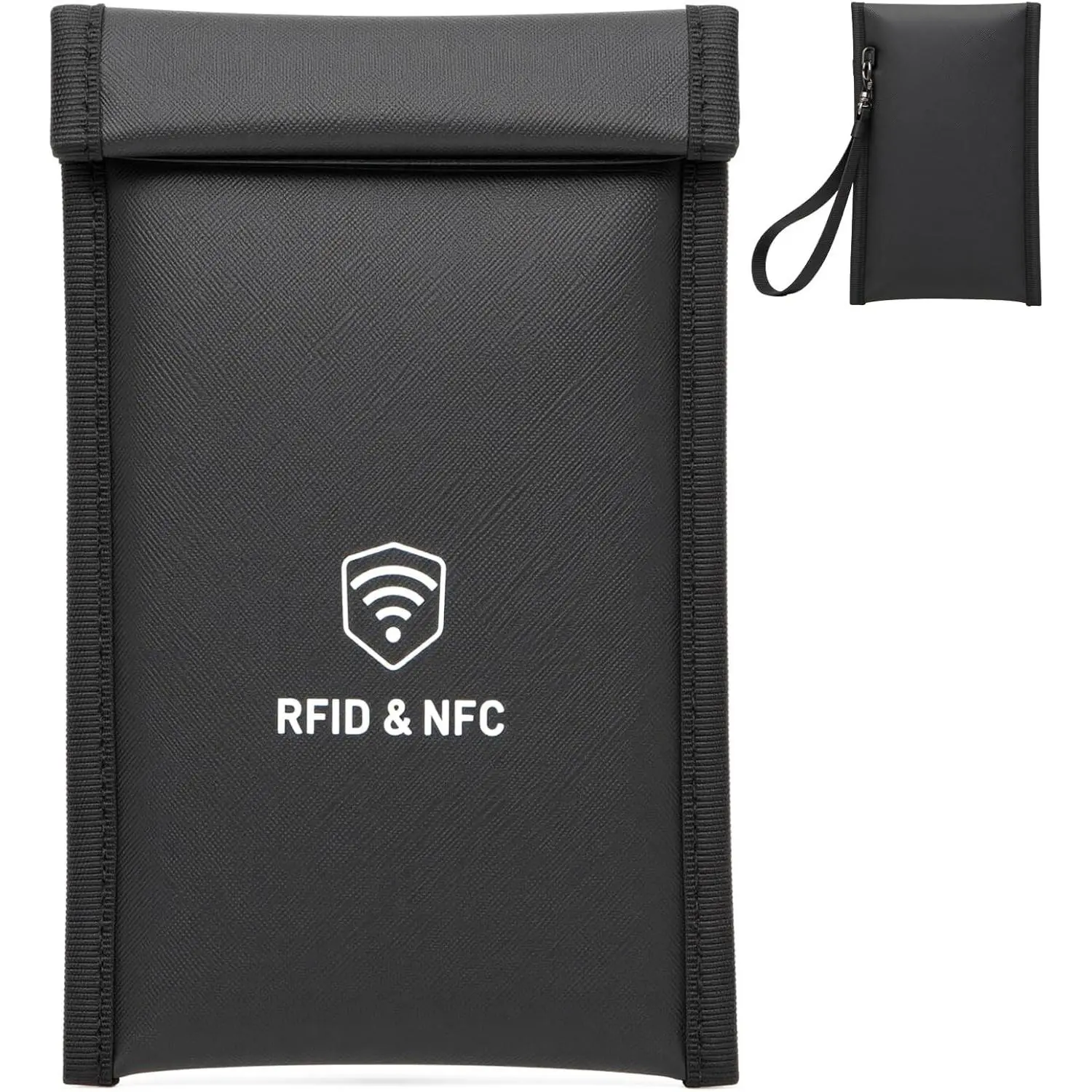Military Grade Faraday Bags for Phones [5G/Bluetooth/WiFi/GPS] Signal Blocker, Fireproof Waterproof Anti-Scratch with Detachable Wrist Strap, RFID Blocking Anti-Tracking Pouch