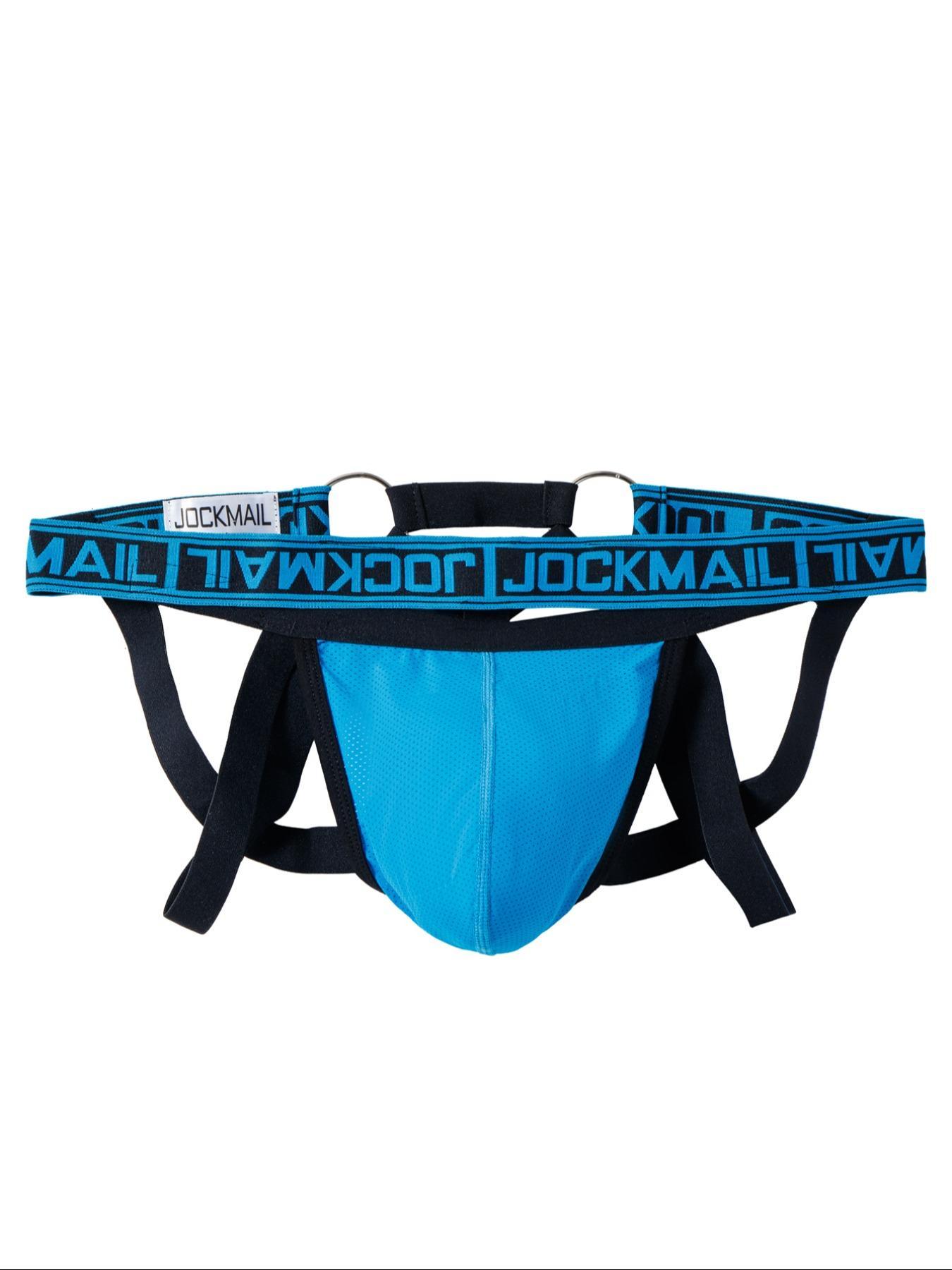 Lgbtq+ Men's Criss Cross Letter Tape Jockstrap, Breathable Ring Linked Sexy Waist Band for Daily Wear, Men's Underwear, Soft Stretch Briefs, Athletic Summer Wear, Elasticity Design Underwear, Activewear, Gym Jockstrap Underwear