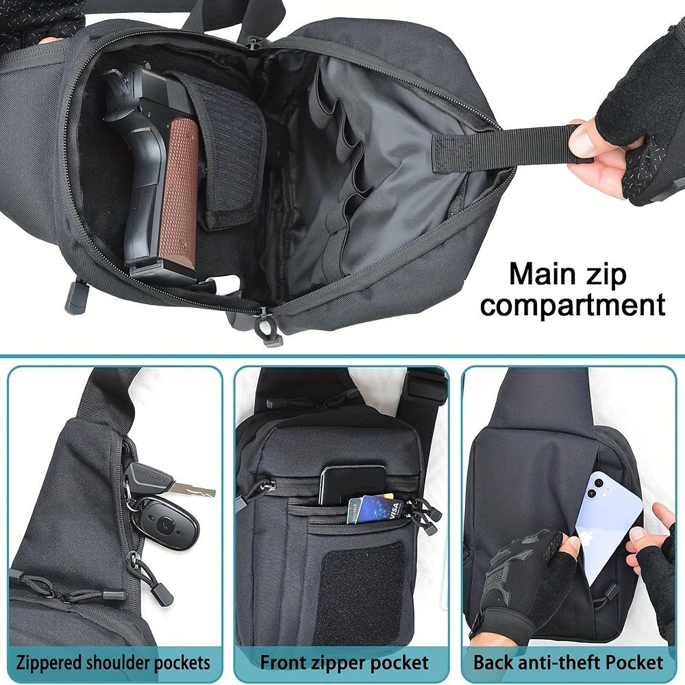 Tactical Raglan Sleeve Chest Bag with Sling for Concealed Carrying Pistol