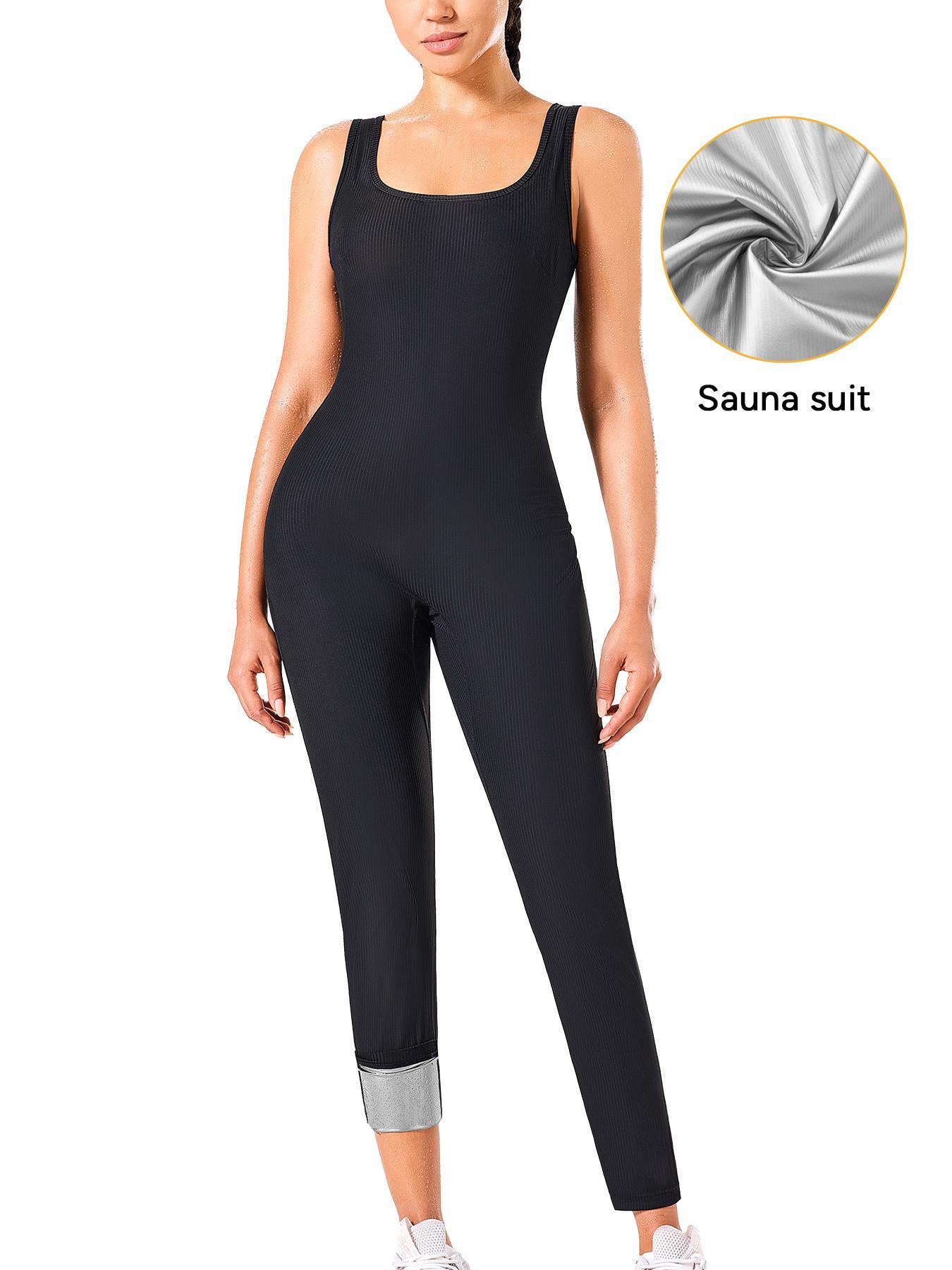 Women's Sweat-Wicking Sports Jumpsuit, Plain Sleeveless Design, Above the Ankle Length, Ideal for Running Yoga All Seasons Workout Jumpsuits