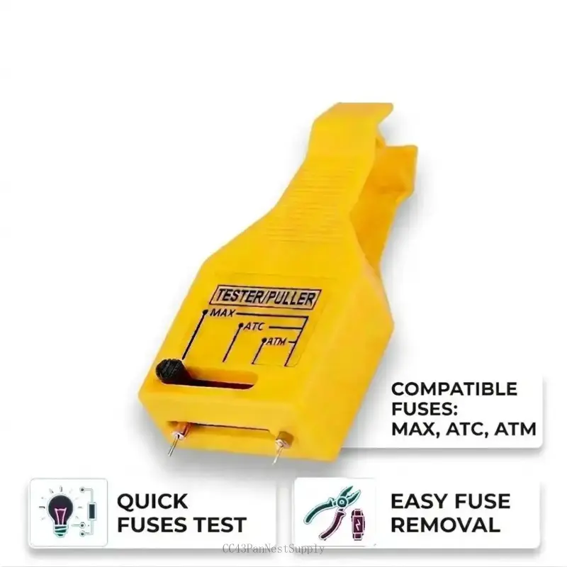 Car Fuse Tester Puller – Easy Tool to Test, Find & Remove Blown Blade and Glass Tube Fuses in Your Car Fuse BoxCC43PanNestSupply