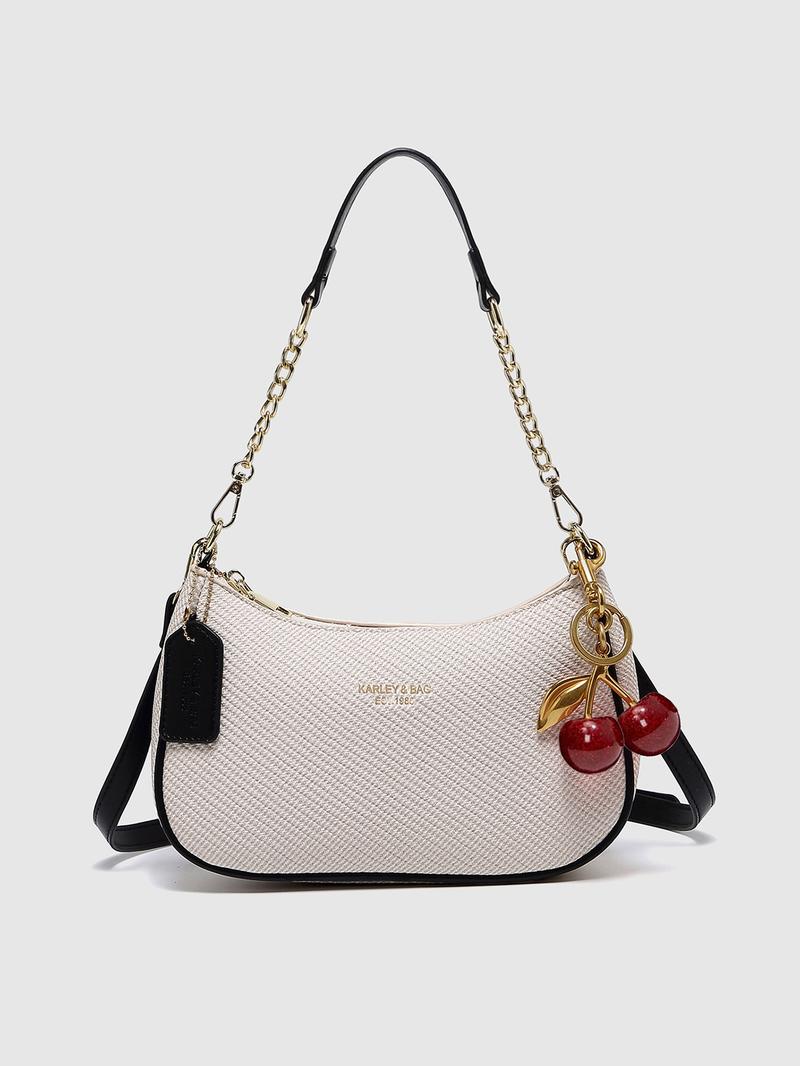 Women's Solid Color PU Leather Shoulder Bag, Adjustable Strap Office Crossbody Bag, Fashionable Durable Design for Daily Use