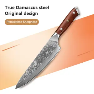Damascus Steel Chef Knife Super Sharp Meat vegetable Knife Japanese Kitchen Knife Premium Restaurant Cutting tools With Rosewood Handle Cooking Tool