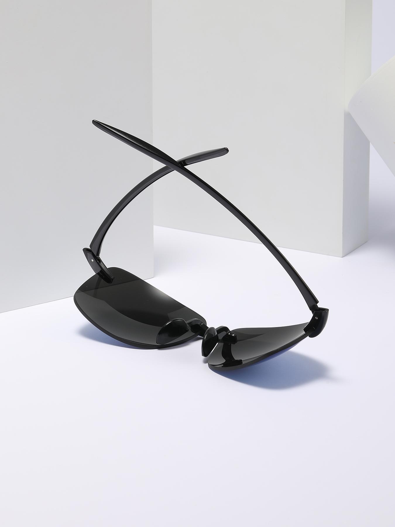 Men's Trendy Rimless Sunglasses, Outdoor Sports Cycling Mountain Sunglasses, Uv400 Protection Sunglasses for Everyday Use and Outdoor Activities