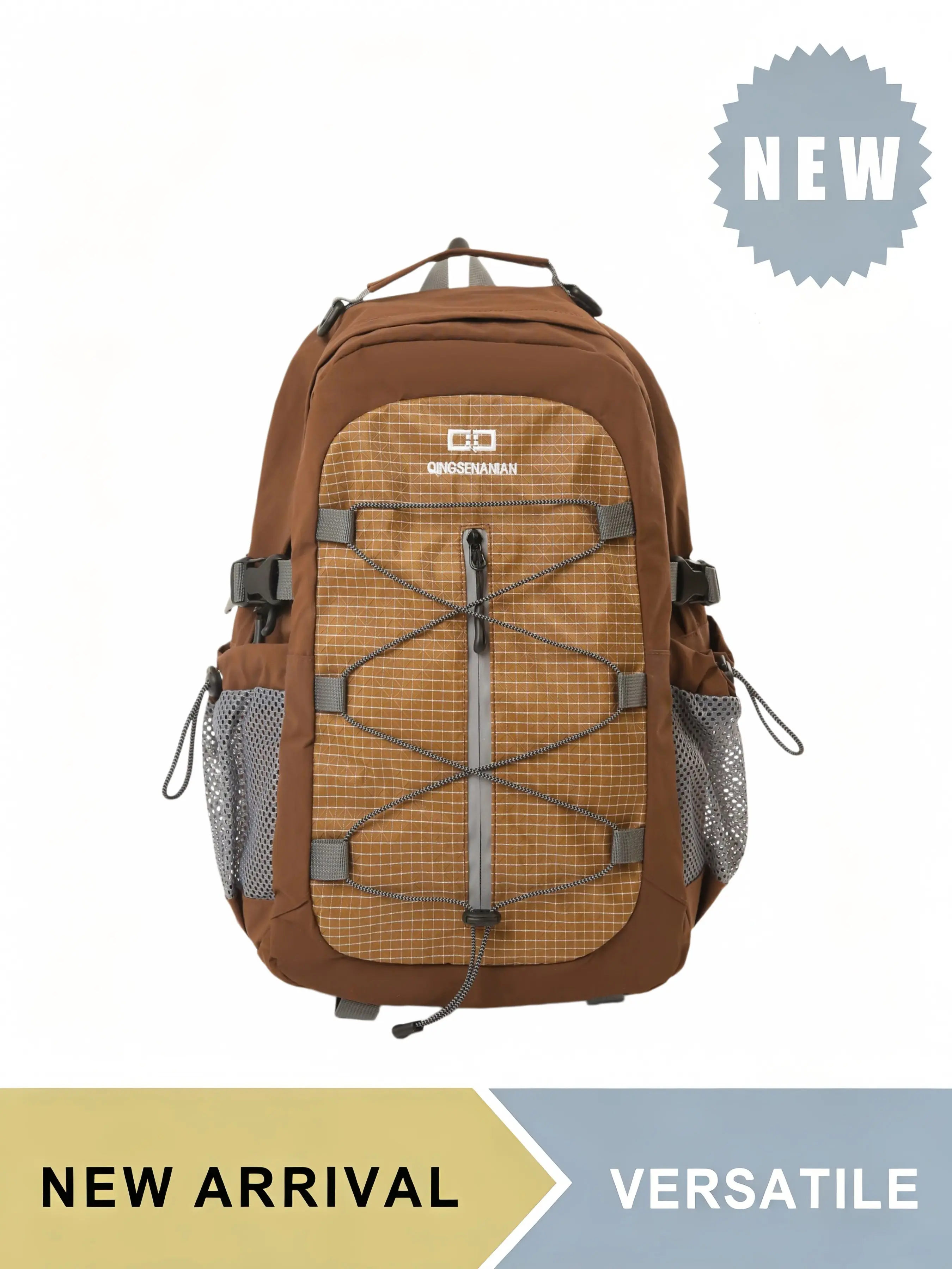 Water Resistant Hiking Backpack for Men Women, Large Capacity Lightweight Outdoor Daypack with Mesh Pockets & Bungee Cord, Ergonomic Breathable Casual Rucksack, Multiple Colors Available, Great for Hiking Trekking Camping Picnic Travel Outdoor Activities