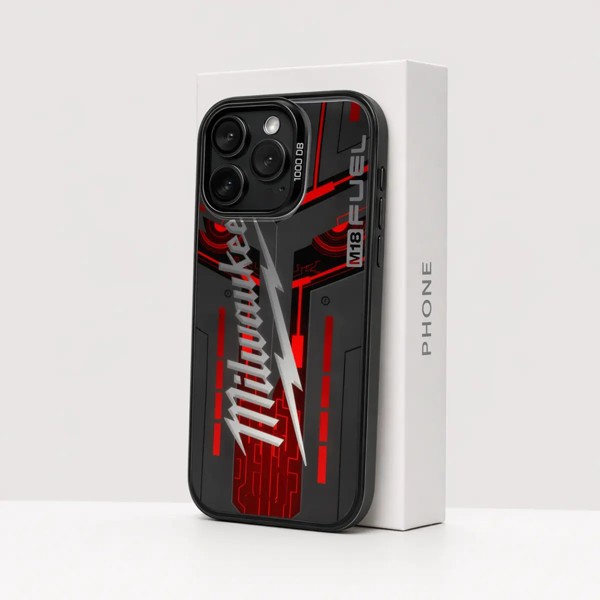 Thunderbolt Mecha Style TPU Laser Craft Smartphone Case - Shockproof Anti-Drop Dual-Layer Cellphone Cover Casing, Magnetic Feature, Halloween Snowman Stickers, Fits iOS iPhone 17,16,15,14,13,12,11 Mobile Accessories, Magnetic Snap