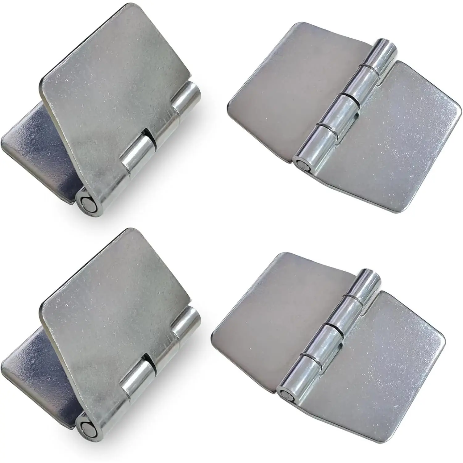 4-Piece Solid Metal Hinges Set, Heavy-Duty Weldable Steel Butt Hinges, Corrosion Res., 2.4x2.9in for Heavy Gates/Doors