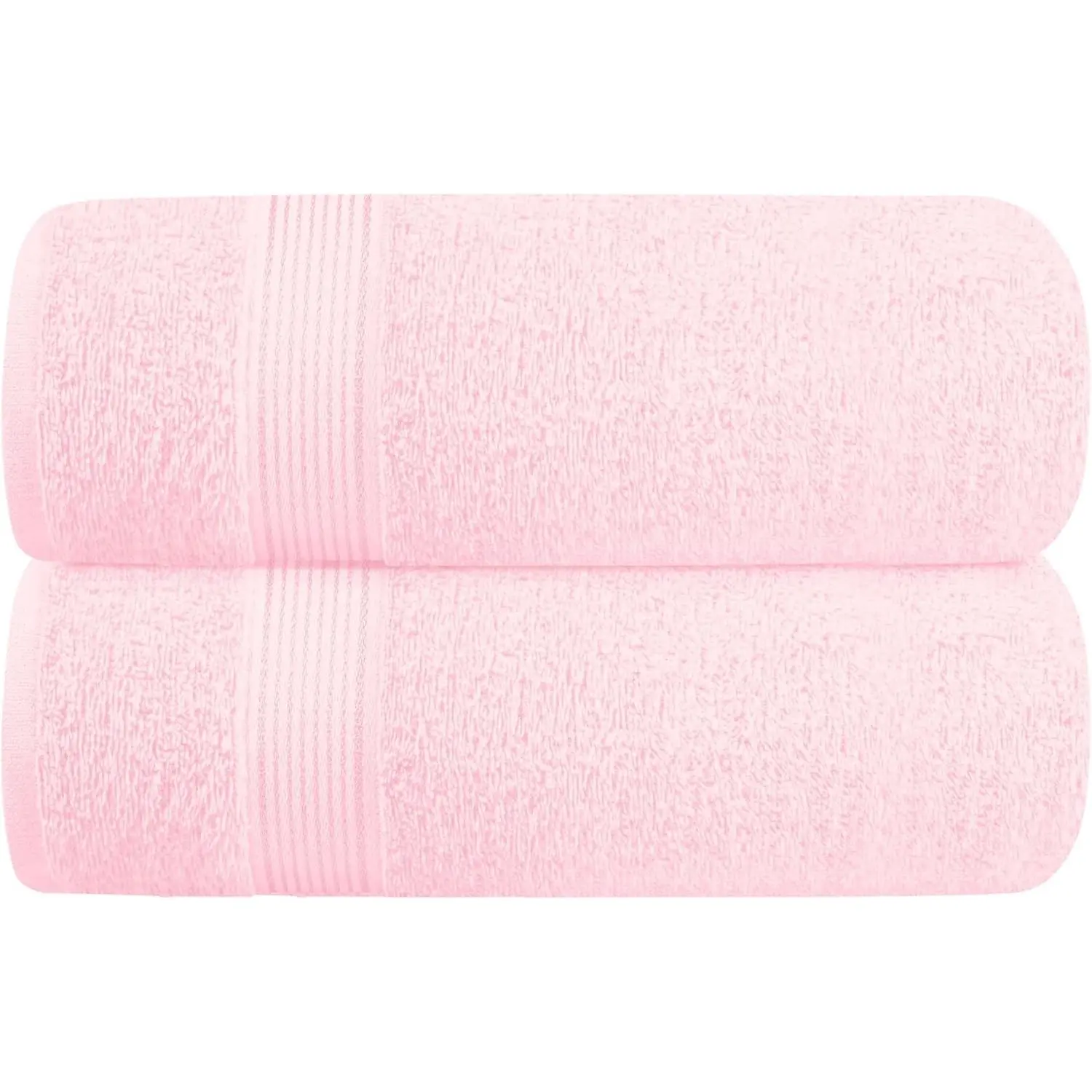 Cotton 2 Pack Oversized Bath Towel Set 28x55 inches, Large Bath Towels, Ultra Absorbant Compact Quickdry & Lightweight Towel, Ideal for Gym Travel Camp Pool - Pink