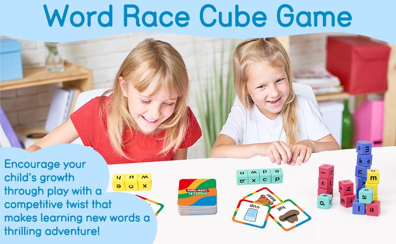 Word Race Cube - Preschool Wooden Alphabet Letter Blocks & Phonics ...