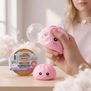 Rebound Steamed Bun Squeeze Ball Soft Silicone Dumpling Pinch Toys Blowing Bubbles Squishy Relief Stress Mystery Blind Box Gifts